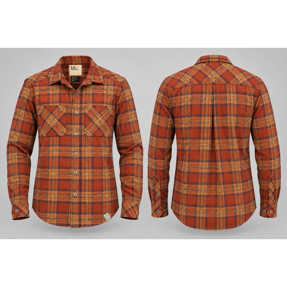 5.11 Tactical Flannel Shirt Men x small green/Brown Plaid Long Sleeve